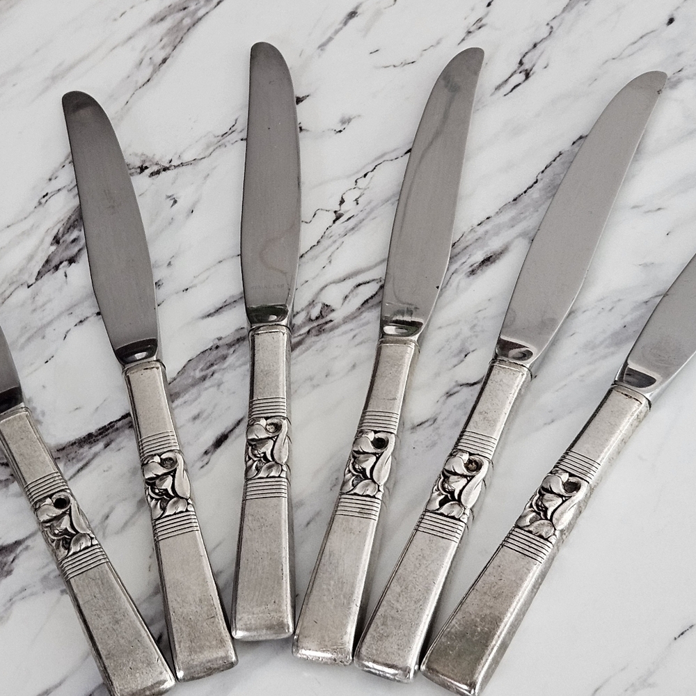 Vintage (1948) Onieda Community Morning Star 6 Butter Knives.